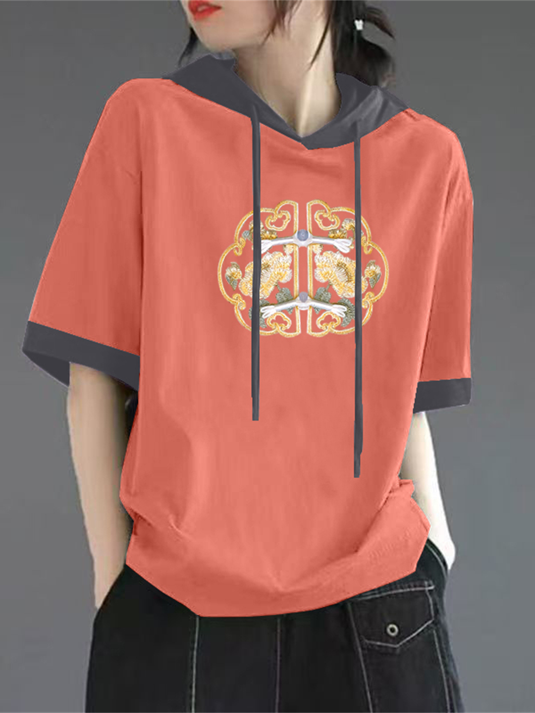 Red Pure Cotton Short Sleeve T - Streetwear Brand Hats avaliação e preço