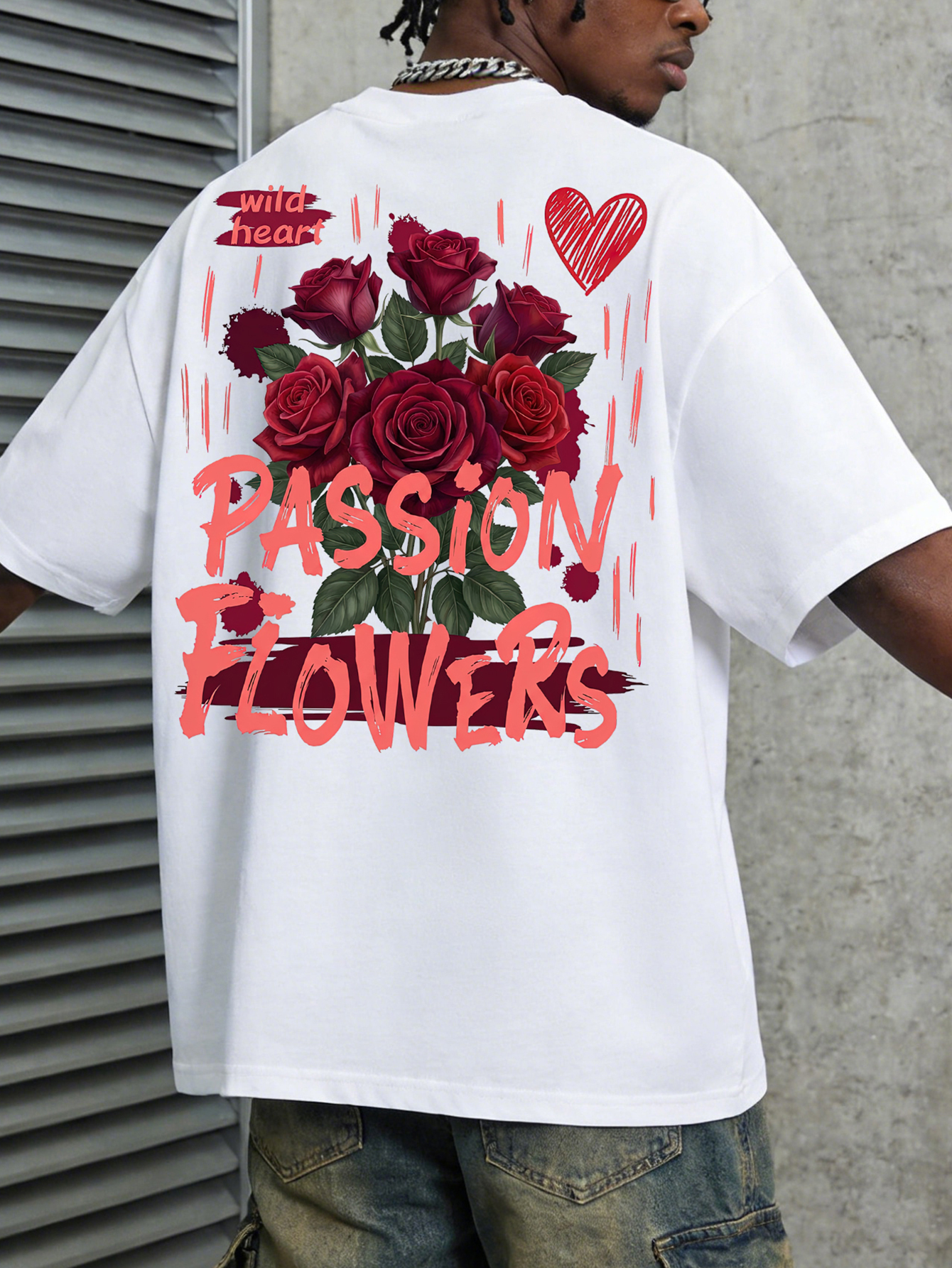 Men's Oversized Floral Streetw - Streetwear Brand With White Flowers avaliação e preço