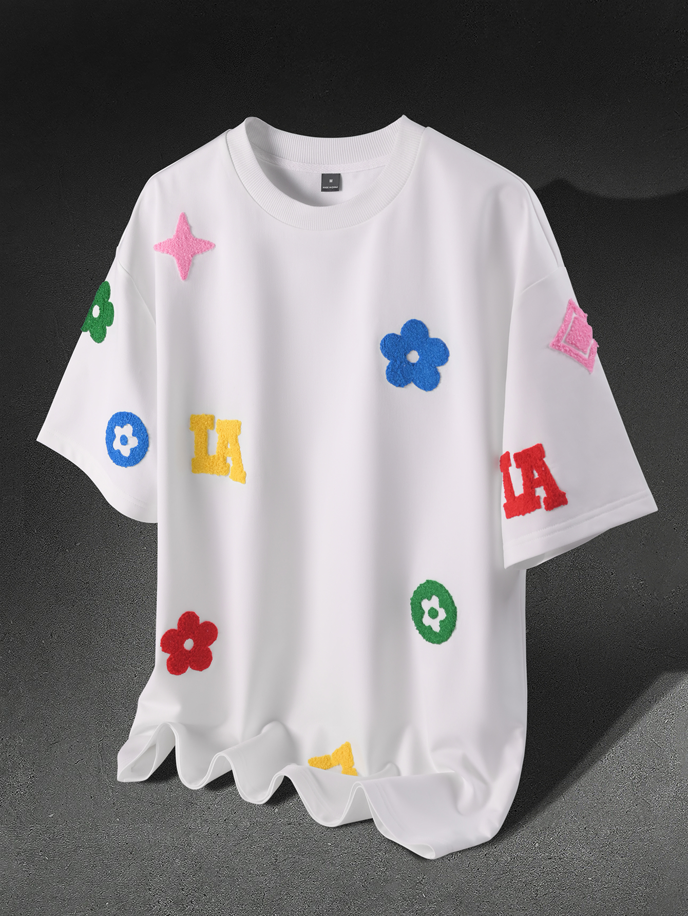 Men's Oversized Y2K Streetwear - Streetwear Brand With White Flowers avaliação e preço