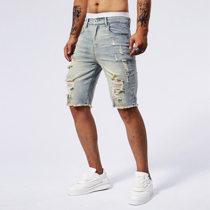 2025 Summer New Men's Ripped D - Streetwear Brand Vintage avaliação e preço