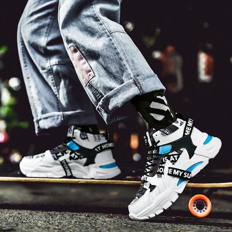 Large Size High Top Chunky Man - Streetwear Brand With White Flowers avaliação e preço