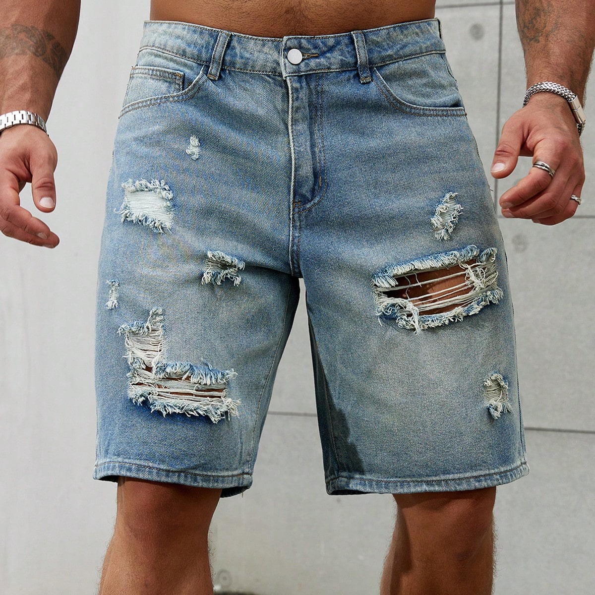 New Fashion Mens Ripped Short  - Streetwear Brands avaliação e preço