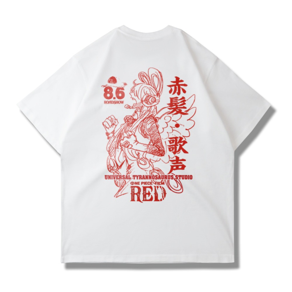 2025One Piece Red Graphic T Sh - Streetwear Brand In Japan avaliação e preço