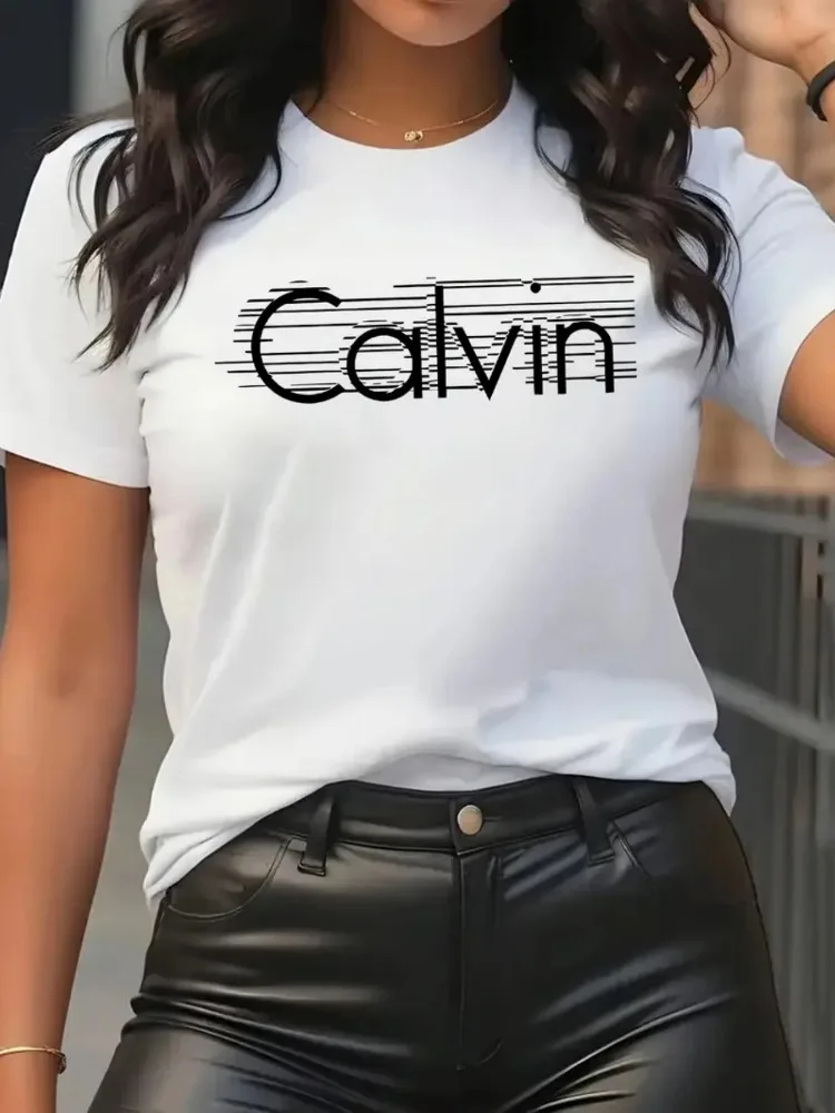 Calvin Women's T-Shirt Leisure - Quality Streetwear Brand avaliação e preço