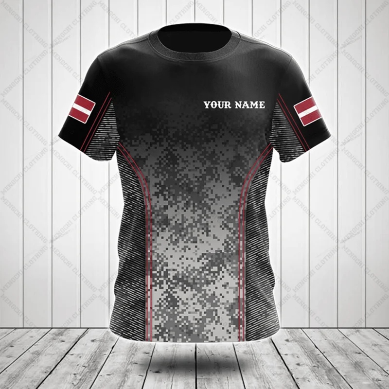 Custom Name Latvia Camouflage  - Streetwear Brand T Shirt avaliação e preço