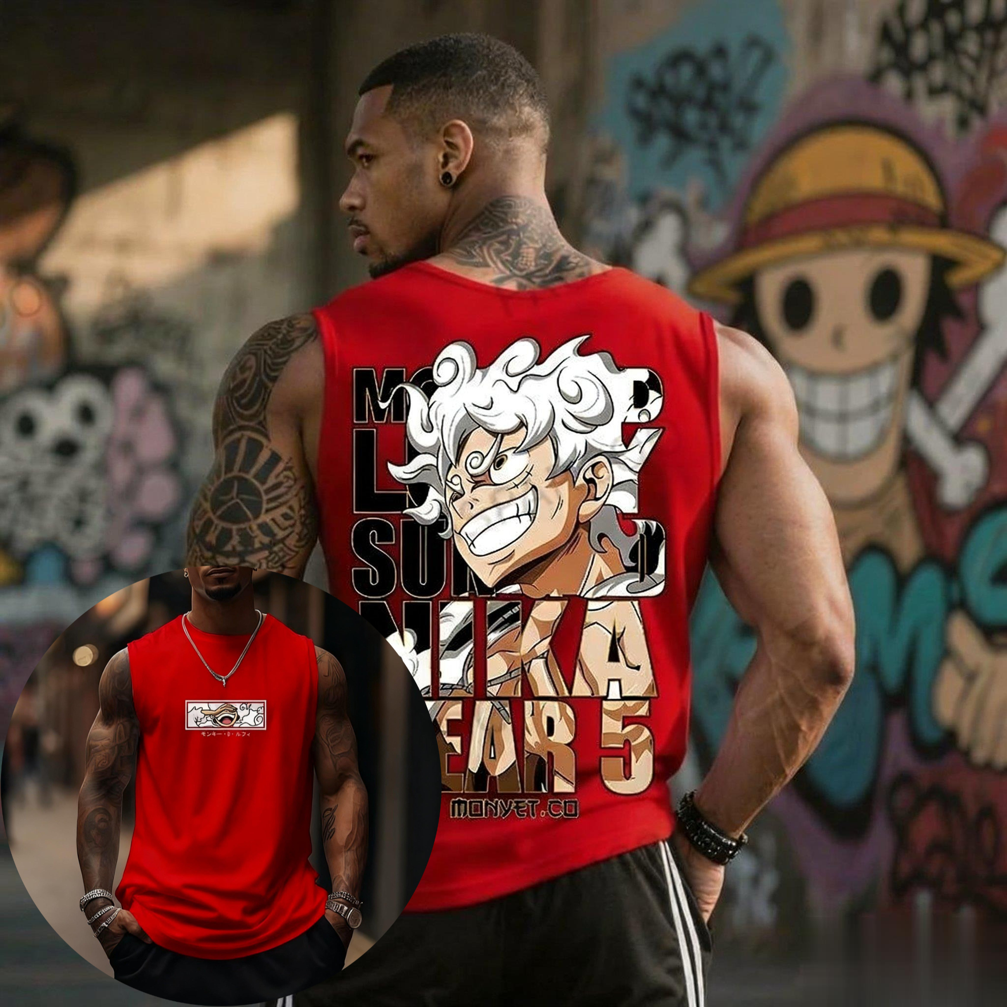 One Piece Luffy Gear 5 Tank To - Streetwear Brand In Japan avaliação e preço