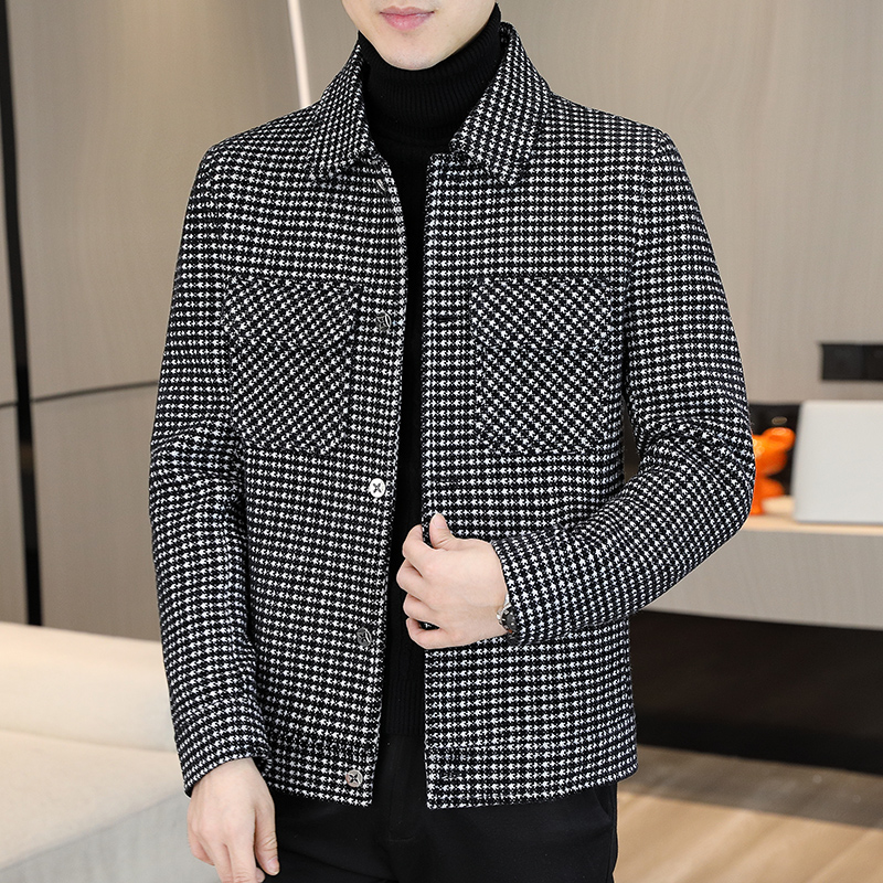 Brand Winter Plaid Woolen Jack - Streetwear Clothing Brands avaliação e preço
