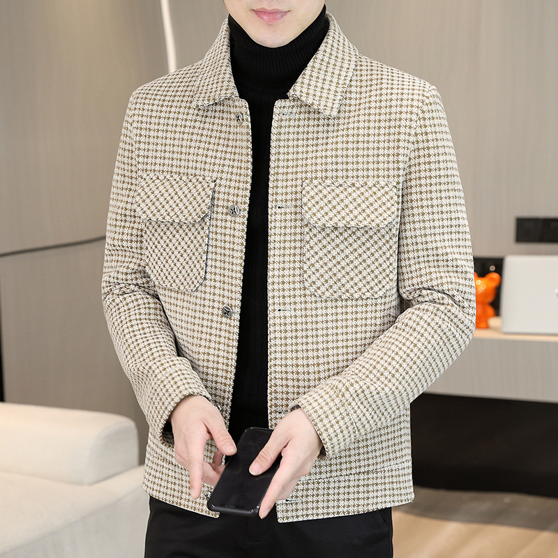 Brand Winter Plaid Woolen Jack - Streetwear Clothing Brands avaliação e preço
