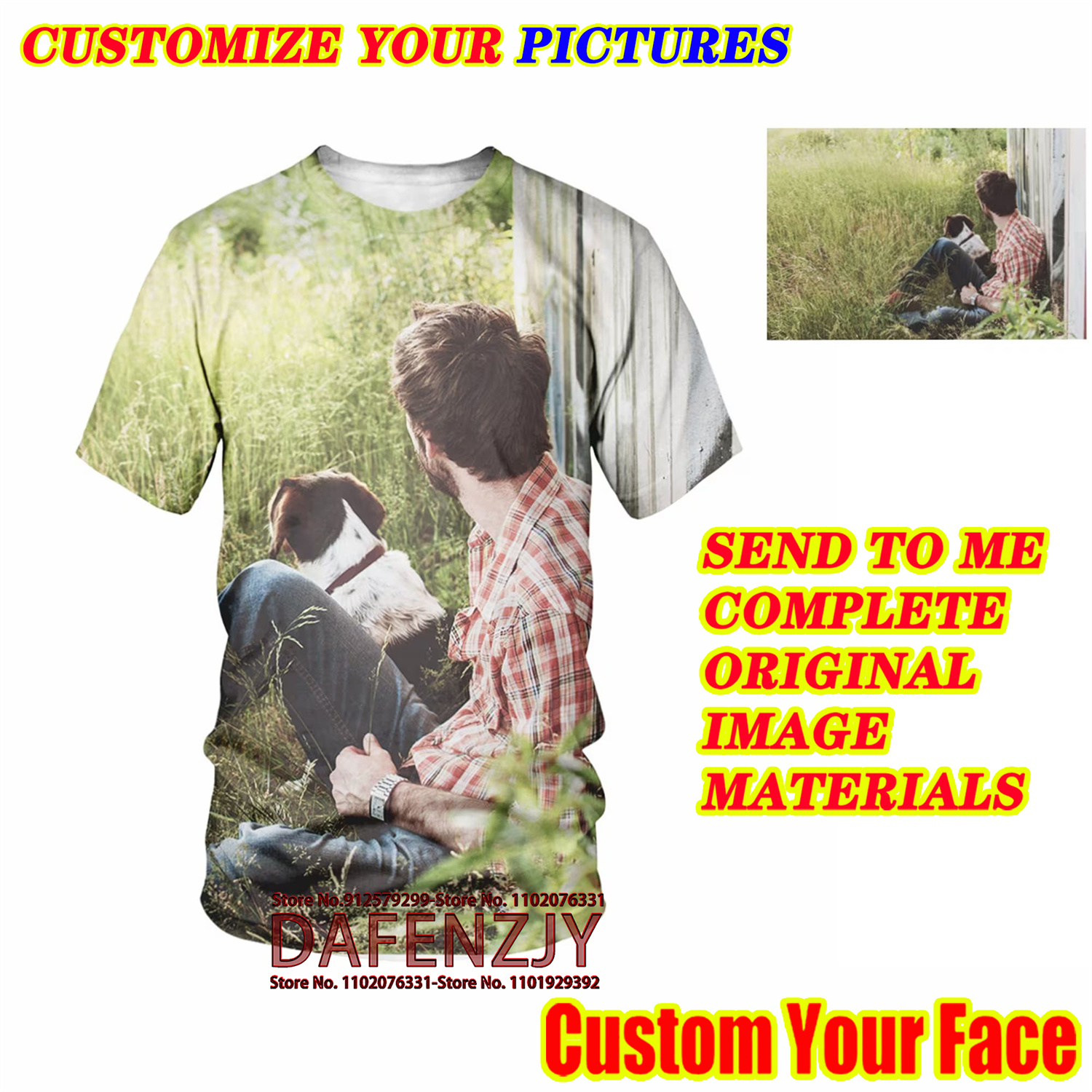 Men's Summer Custom Your Photo - Streetwear Brand T Shirt avaliação e preço